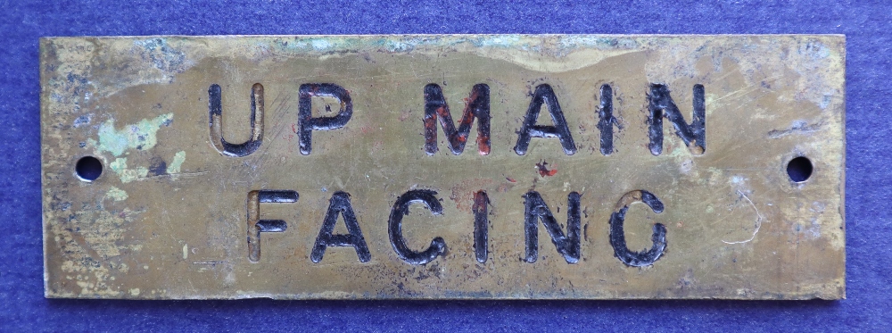Railwayana - A brass signal box shelfplate "MAIN LINE FROM WATERLOO JUNC", - Bild 2 aus 3