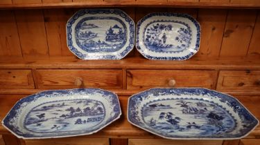 A Chinese porcelain blue and white meat plate,