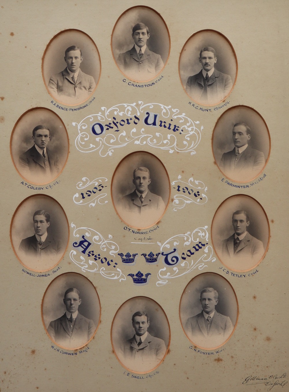 A framed presentation of Oxford University Team 1905/06 with individual photographs Oxford lost 3-1 - Image 2 of 4