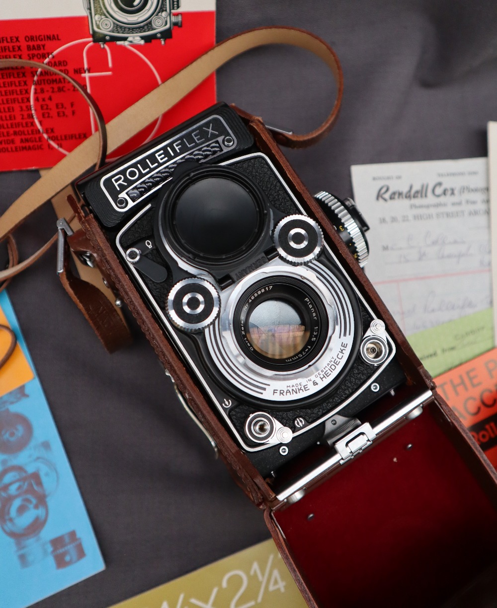 A Rolleiflex camera together with a Werra Matic camera and paperwork CONDITION REPORT: - Image 2 of 16