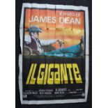 A large Cinema poster for the James Dean film "Il Gigante"