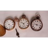 An 18ct yellow gold open faced pocket watch, with an enamel dial,