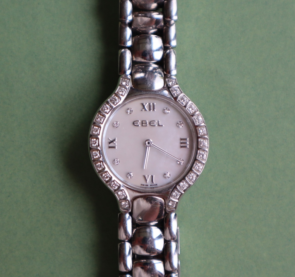 A ladies stainless steel lady's Ebel beluga wristwatch with a mother of pearl dial with Roman - Image 2 of 7