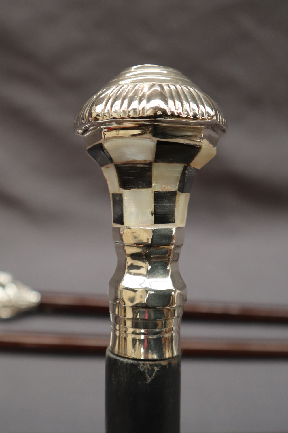 A continental silver topped walking stick, the handle in the form of a race horse head and jockey, - Image 6 of 17