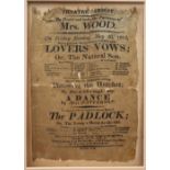 A Cardiff Theatre silk programme for an event held on 26/5/1815 by desire and under the patronage