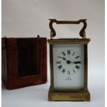 A brass cased carriage timepiece,