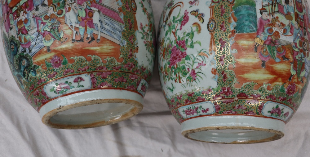 A pair of 19th century large Chinese Canton Famille Rose vases, - Image 17 of 17