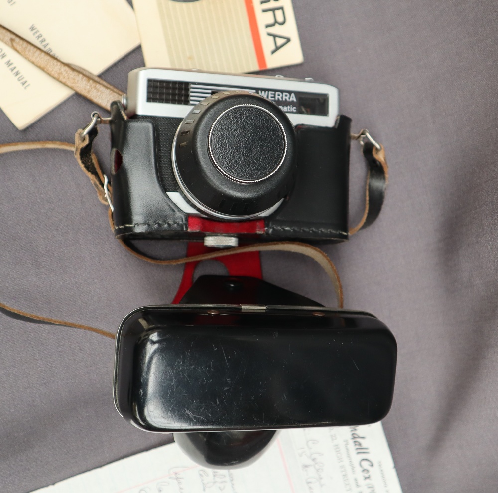A Rolleiflex camera together with a Werra Matic camera and paperwork CONDITION REPORT: - Image 15 of 16