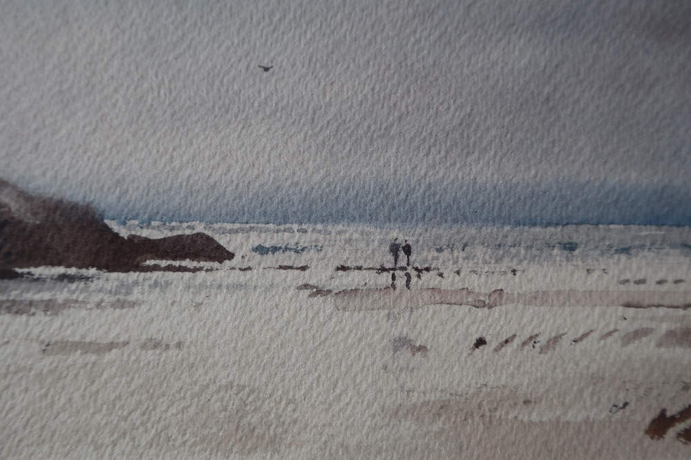 Gareth Thomas A beach scene Watercolour Signed 10. - Bild 4 aus 5