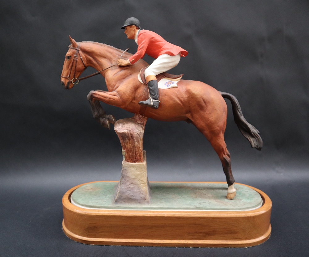 A limited edition Worcester Royal Porcelain company limited equestrian statuette of Foxhunter and - Image 7 of 9