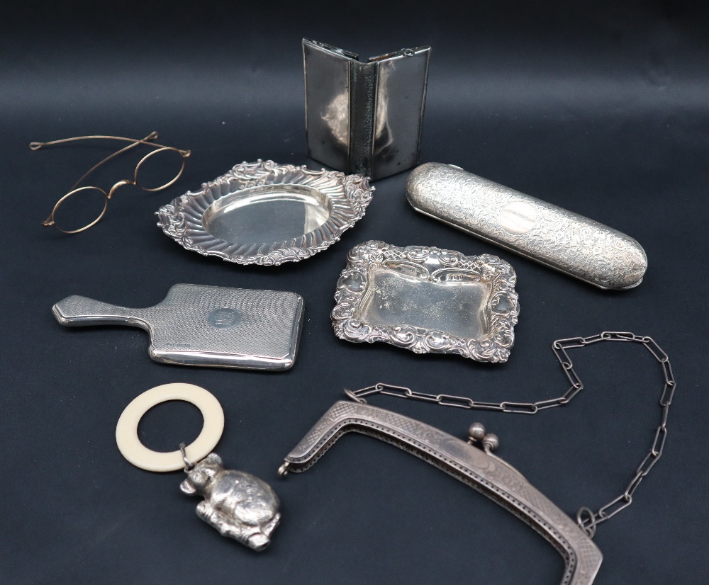 An Elizabeth II silver koala bear baby's rattle with plastic teether ring, Birmingham,