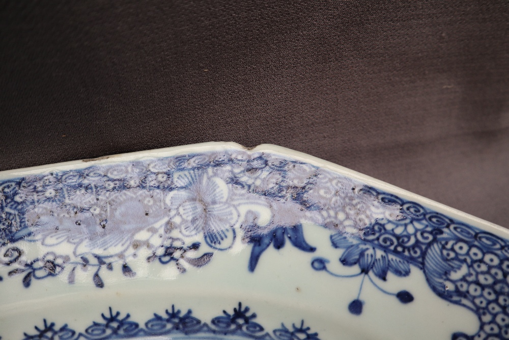 A Chinese porcelain blue and white meat plate, - Image 12 of 12