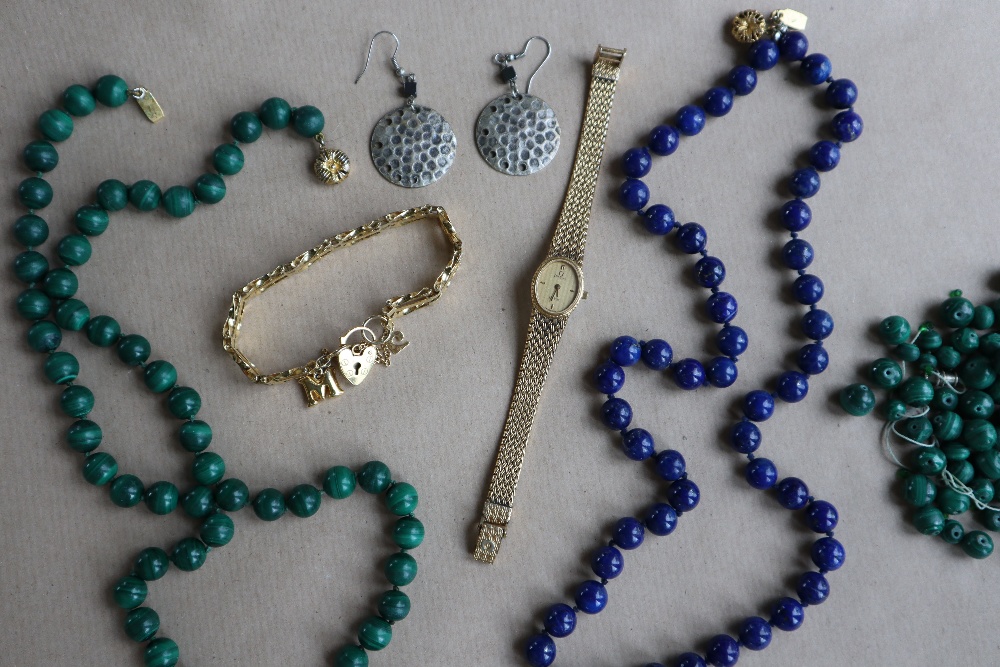 A Lapis lazuli bead necklace, - Bild 2 aus 9