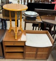 A mid 20th century teak Nathan telephone table together with an occasional table