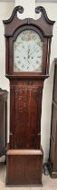 A 19th century oak and mahogany longcase clock,