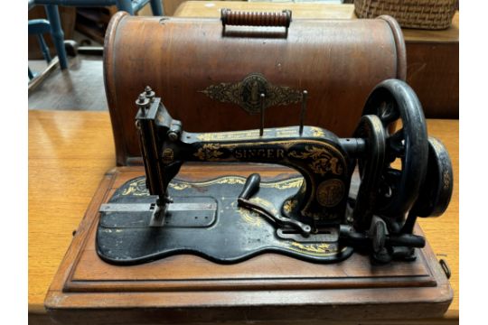 A Singer sewing machine,