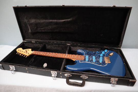 A Fender Squier Affinity Stratocaster in blue, - Image 1 of 9