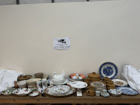 A Langley stoneware part dinner set together with decorative plates ,