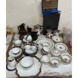 An Adderley's pottery part tea service together with a Wedgwood part dinner set,