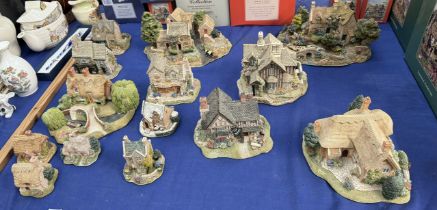A collection of Lilliput Lane cottages including Gossip Gate, Pastures New, Chatsworth View,