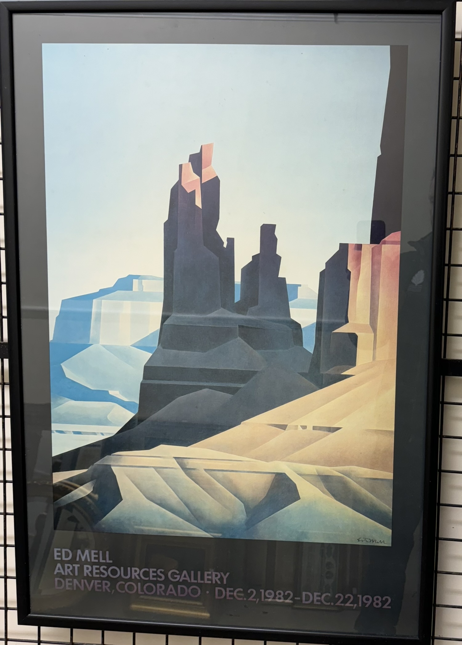 An ED Mell poster for the Art Resources Gallery, Denver, Colorado, Dec 2, 1982 - Dec 22, 1982,