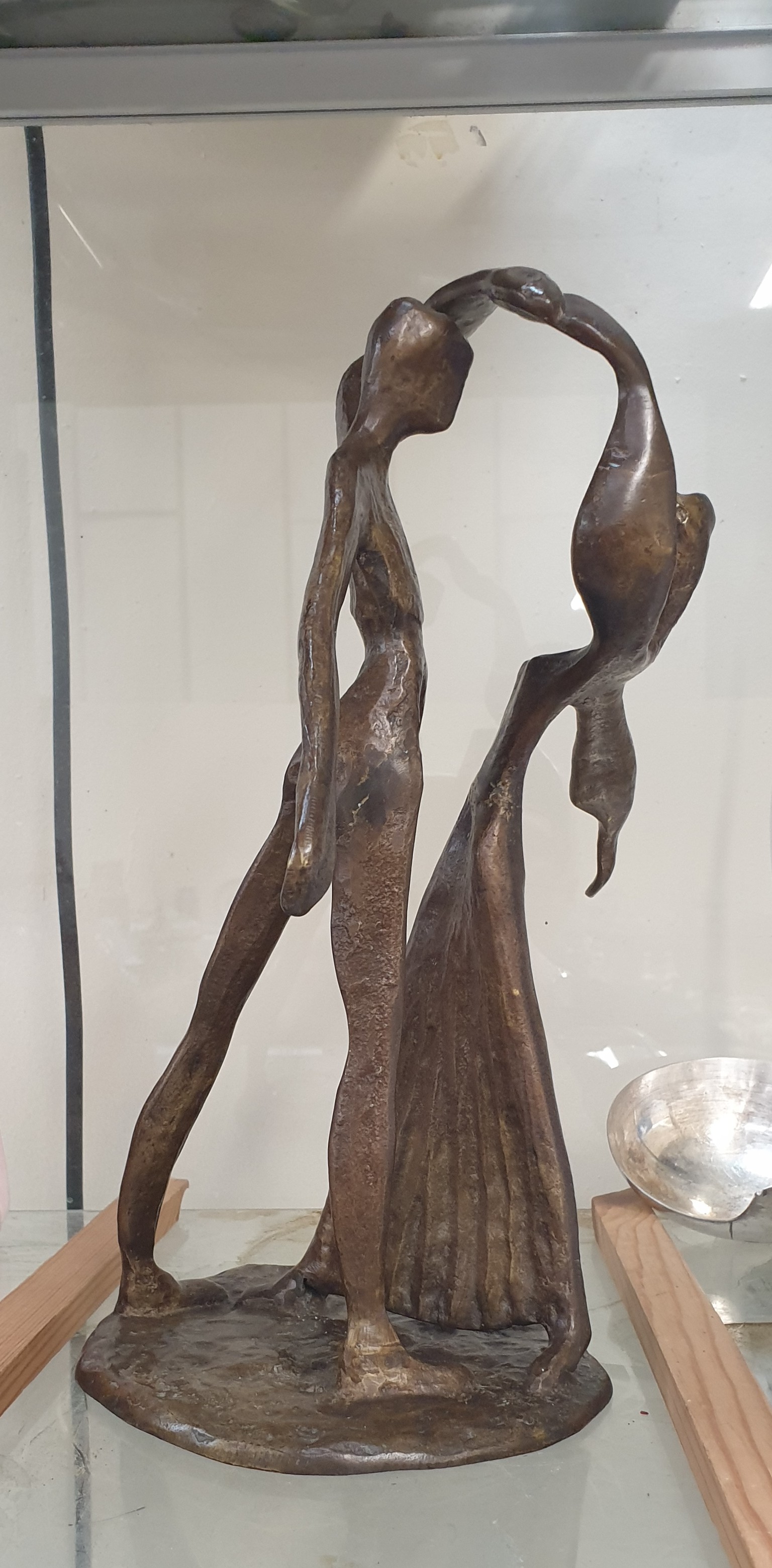 A bronze figure group of a dancing couple in the style of Henry Moore - Image 3 of 3