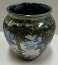 A Royal Worcester crown ware vase decorated with a woodland scene number CW311