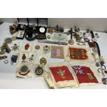 Assorted costume jewellery including earrings, brooches, crosses,