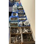 An extensive collection of hand painted metal and plastic models including mounted figures,