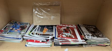 A collection of various Football programmes together with autographs of Brian Close, Alec Bedser,