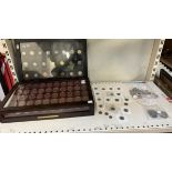 A collection of 20th century Britannia pennies, cased together with Coins of the realm, cased,