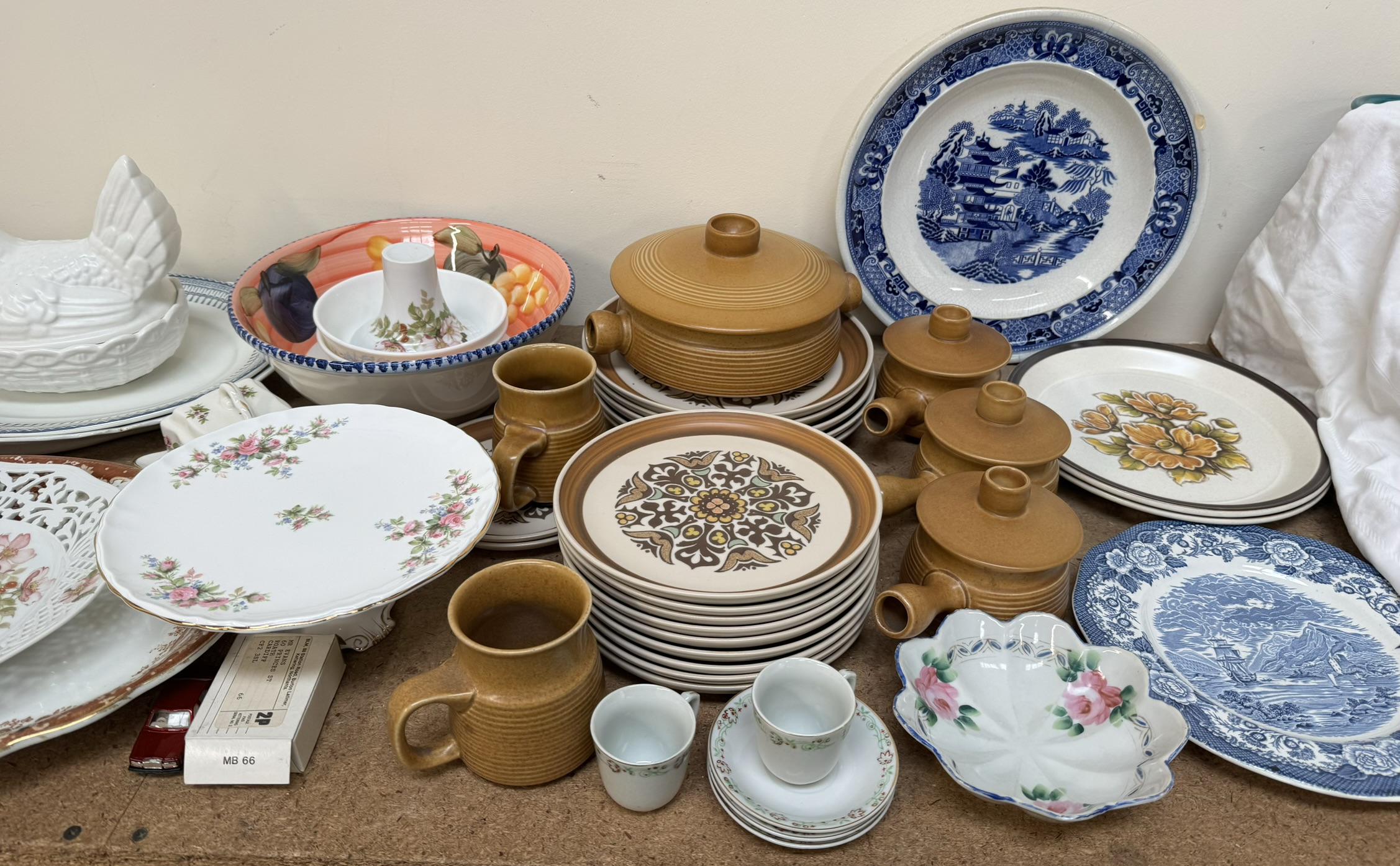 A Langley stoneware part dinner set together with decorative plates , - Image 3 of 3