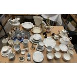 A Royal Albert Satin Rose part tea set together with assorted ceramics and glass etc