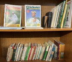 Laker (Jim) Spinning round the World together with a collection of cricket books,