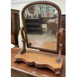 A Victorian mahogany toilet mirror