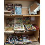 A large collection of comics including 2000AD featuring Judge Dredd, numbers 229-242, 331-335,