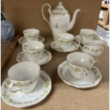 A Royal Standard rose decorated part coffee set etc