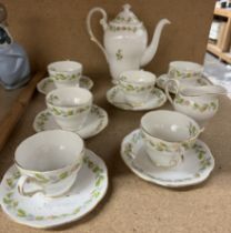 A Royal Standard rose decorated part coffee set etc