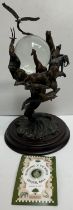 A Franklin Mint Guardians of the World crystal ball, by Steven Lord, cast in bronze,