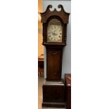 A 19th century oak cased long case clock,