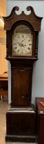A 19th century oak cased long case clock,