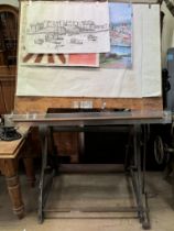 An Admel 20th century cast iron drawing board / draughtsman board,