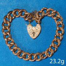 ANTIQUE BRACELET WITH HEART PADLOCK CLASP