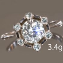UNUSUAL DIAMOND CLUSTER RING