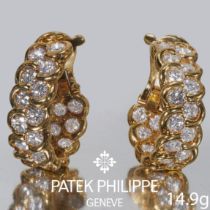 PATEK PHILIPPE, PAIR OF DIAMOND HOOP EARRINGS