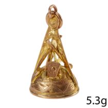 VICTORIAN GOLD AND BLOODSTONE MASONIC SEAL PENDANT