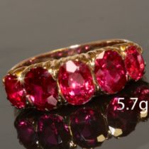 RUBY 5-STONE RING