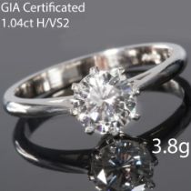 GIA CERTIFICATED 1.04 CT. DIAMOND SOLITAIRE RING