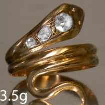 ANTIQUE COILED SNAKE DIAMOND RING