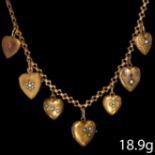 ANTIQUE HEART DROP GOLD NECKLACE